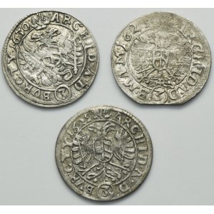 Set, Austria, Ferdinand II, 3 Kreuzer (3 pcs.)