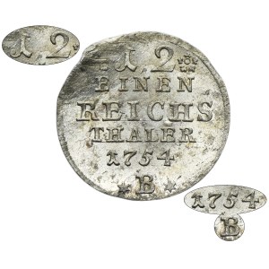 Śląsk, Panowanie pruskie, Fryderyk II, 1/12 Talara Wrocław 1754 B