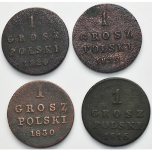 Set, Polish Kingdom, 1 groschen Warsaw 1816-1832 (4 pcs.)