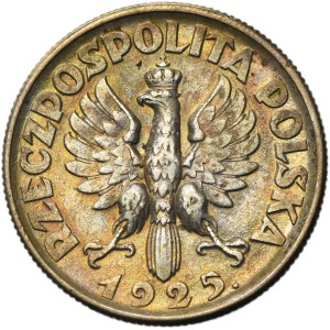 Woman and ears, 2 gold London 1925 - dot after date