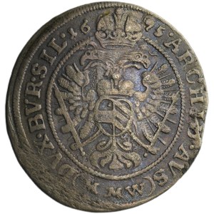 Silesia, Habsburg rule, Leopold I, 3 Kreuzer Breslau 1695 MMW