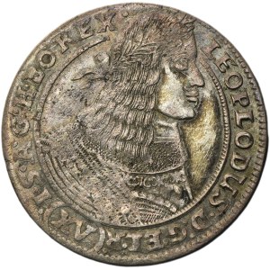 Silesia, Habsburg rule, Leopold I, 15 Kreuzer Breslau 1662 GH