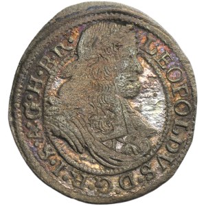 Sliezsko, habsburská vláda, Leopold I., 1 Krajcar Wroclaw 1672 SHS