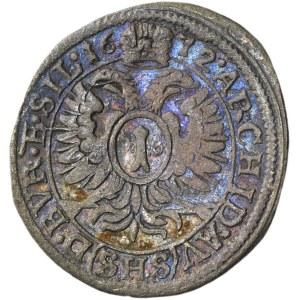 Sliezsko, habsburská vláda, Leopold I., 1 Krajcar Wroclaw 1672 SHS