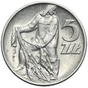 5 złotych 1958 Rybak - wąska ósemka
