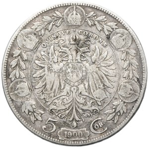 Austria, Franz Joseph I, 5 Corona Wien 1900