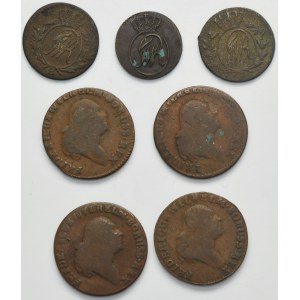 Set, South Prussia, Friedrich Wilhelm II, Schilling, Halfgroschen and 3 Groschen Breslau B (7 pcs.)