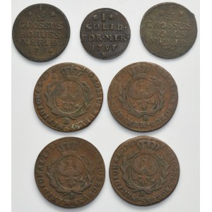 Set, South Prussia, Friedrich Wilhelm II, Schilling, Halfgroschen and 3 Groschen Breslau B (7 pcs.)