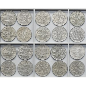 Ensemble, ville libre de Dantzig, 10 fenig 1923 (20 pièces).