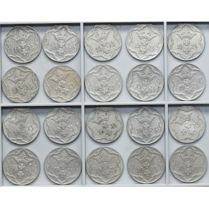 Ensemble, ville libre de Dantzig, 10 fenig 1923 (20 pièces).