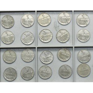 Set, Free City of Danzig, 5 pfennige 1923 (20 pcs.)