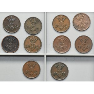 Set, Free City of Danzig, 1 pfennige 1923 (10 pcs.)