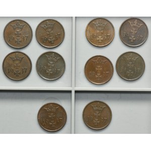 Set, Free City of Danzig, 1 pfennige 1937 (10 pcs.)