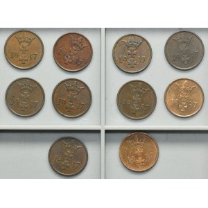 Set, Free City of Danzig, 1 pfennige 1937 (10 pcs.)