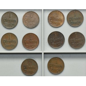 Set, Free City of Danzig, 1 pfennige 1930 (10 pcs.)