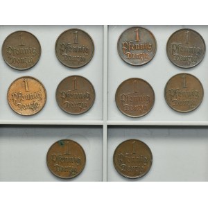 Set, Città libera di Danzica, 1 fenig 1930 (10 pezzi).