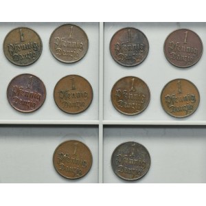 Set, Città libera di Danzica, 1 fenig 1923 (10 pezzi).