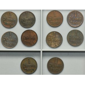 Set, Free City of Danzig, 1 pfennige 1923 (10 pcs.)