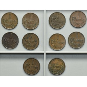 Set, Free City of Danzig, 1 pfennige 1937 (10 pcs.)