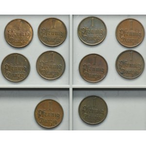 Set, Free City of Danzig, 1 pfennige 1937 (10 pcs.)