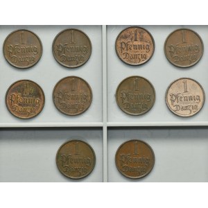 Set, Free City of Danzig, 1 pfennige 1937 (10 pcs.)