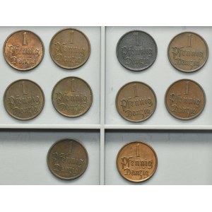 Set, Free City of Danzig, 1 pfennige 1937 (10 pcs.)