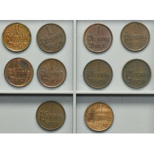 Set, Free City of Danzig, 1 pfennige 1937 (10 pcs.)