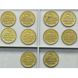 Set, Free City of Danzig, 5 pfennig 1932 (10 pcs.)