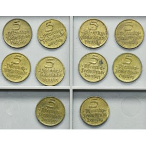 Set, Città libera di Danzica, 5 fenig 1932 Flounder (10 pezzi).