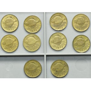 Set, Città libera di Danzica, 5 fenig 1932 Flounder (10 pezzi).