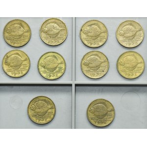 Ensemble, ville libre de Danzig, 5 fenig 1932 Flounder (10 pièces).