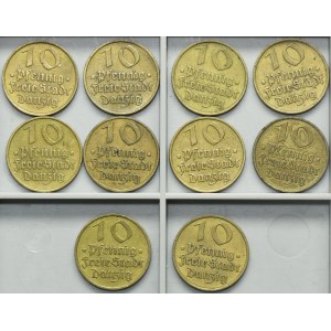 Set, Free City of Danzig, 10 pfennig 1932 (10 pcs.)