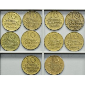 Set, Free City of Danzig, 10 pfennig 1932 (10 pcs.)