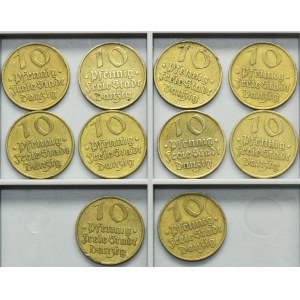 Set, Free City of Danzig, 10 pfennig 1932 (10 pcs.)