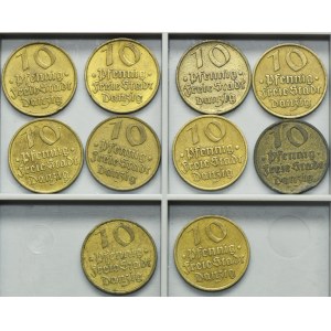 Set, Free City of Danzig, 10 pfennig 1932 (10 pcs.)