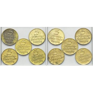Set, Free City of Danzig, 5 pfennig 1932 (10 pcs.)