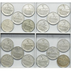 Set, Free City of Danzig, 5 pfennige 1923 (20 pcs.)