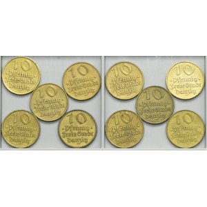 Set, Free City of Danzig, 10 pfennig 1932 (10 pcs.)