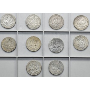 Set, Testa di donna, 5 ori 1932-1934 (10 pezzi).