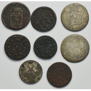 Sada, Polsko, Polské království a Slezsko, Rakouské dělení, Greszel, Szeląg, Grosz a 2 Grosz (8 kusů).