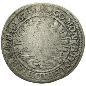 Silesia, Duchy of Oels, Sylvius Friedrich, 6 Kreuzer Oels 1674 SP