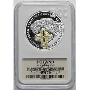 20 złotych 2015 Relikty budowli pałacowo-sakralnej na Ostrowie Lednickim