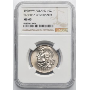 10 gold 1970 Kosciuszko - NGC MS65