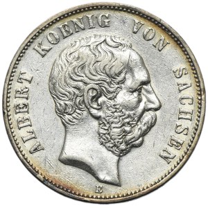 Germany, Kingdom of Saxony, Albert, 5 Mark Muldenhütten 1902 E