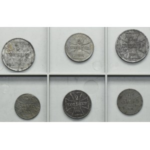 Set, OST, 1 Kopeck, 2 Kopeck and 3 Kopeck 1916 (6 pcs.)