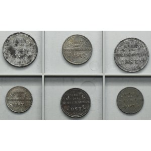 Set, OST, 1 Kopeck, 2 Kopeck and 3 Kopeck 1916 (6 pcs.)