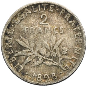 France, Third Republic, 2 Francs Paris 1898