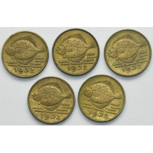 Set, Free City of Danzig, 5 pfennig 1932 (5 pcs.)