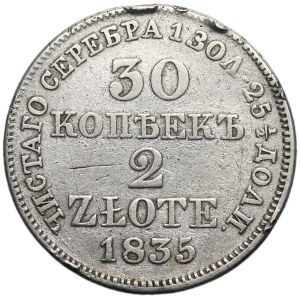 30 kopeck = 2 zloty Warsaw 1835 MW