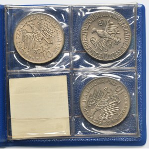 Zestaw, Próba i Monety obiegowe, 10 złotych 1964 Kazimierz Wielki (3 szt.)